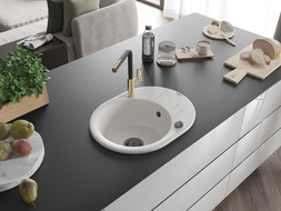 Mexen Kevin гранитна мивка с 1 камера с отцеждащо място и кухненски