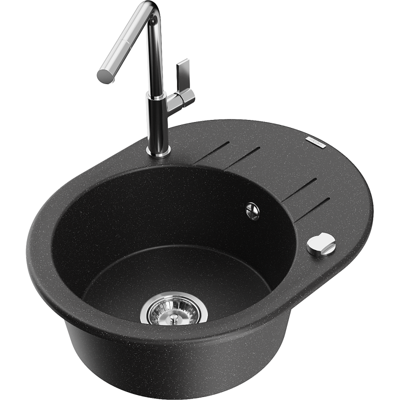 Mexen Kevin гранитна мивка с 1 отделение с отцедник и кухненски смесител