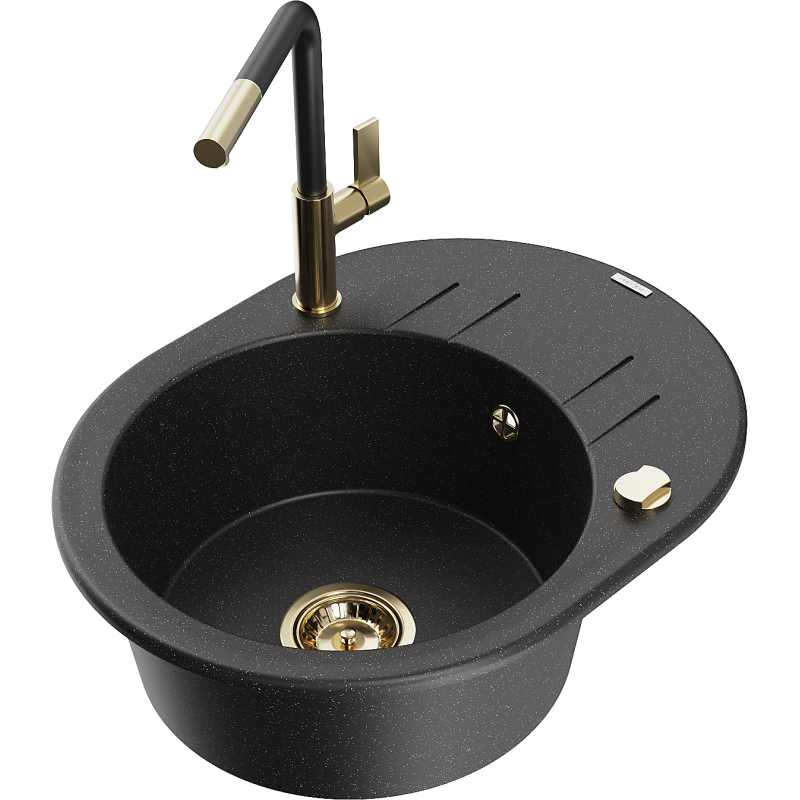 Mexen Kevin гранитна мивка с 1 отделение с отцедник и кухненски смесител