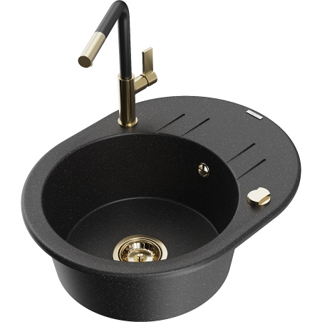 Mexen Kevin гранитна мивка с 1 отделение с отцедник и кухненски смесител