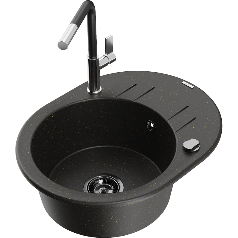 Mexen Kevin гранитна кухненска мивка с 1 корито с отцедник и кухненски