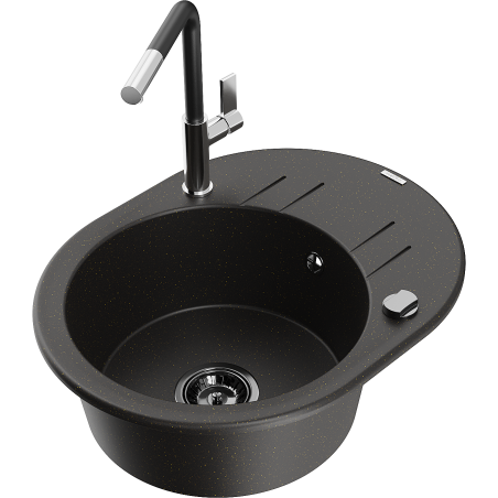 Mexen Kevin гранитна кухненска мивка с 1 корито с отцедник и кухненски