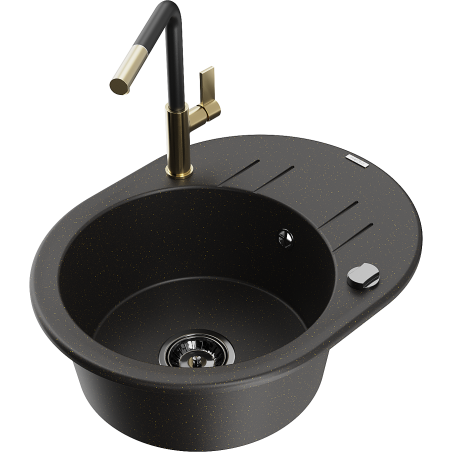 Mexen Kevin гранитна мивка с 1 отделение с отцедник и кухненски смесител