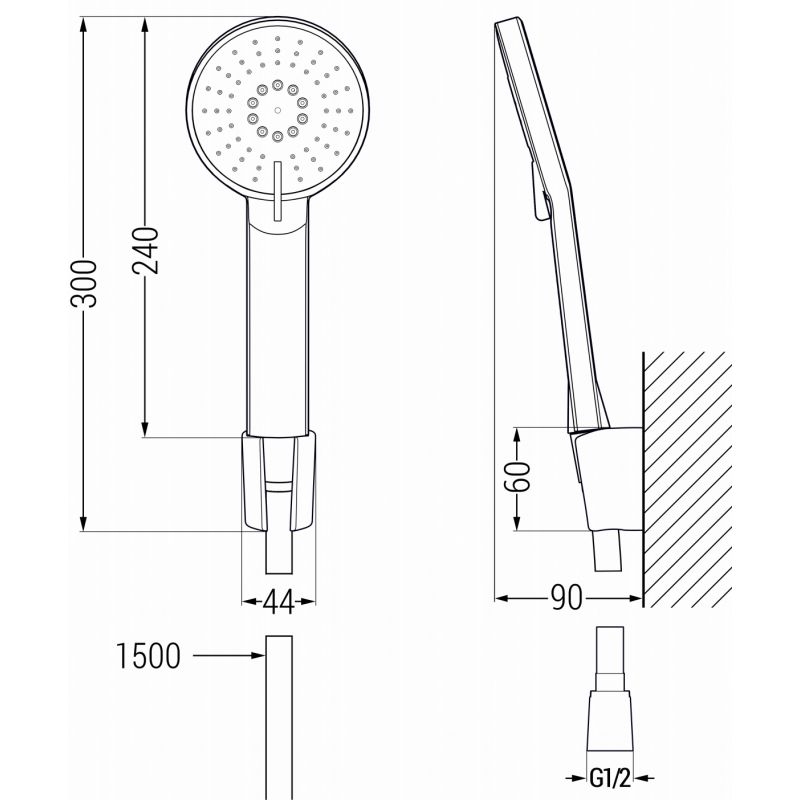 Mexen Royo R40 вана с душов комплект, бял - 7223R40-20