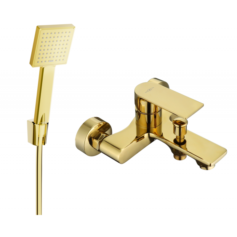 Mexen Royo R45 вана батерия с душ комплект, злато - 7223R45-50