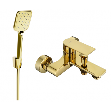 Mexen Royo R62 смесител за вана с душ комплект, злато 7223R62-50