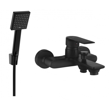 Mexen Royo R45 батерия за вана с душ комплект, черна - 7223R45-70