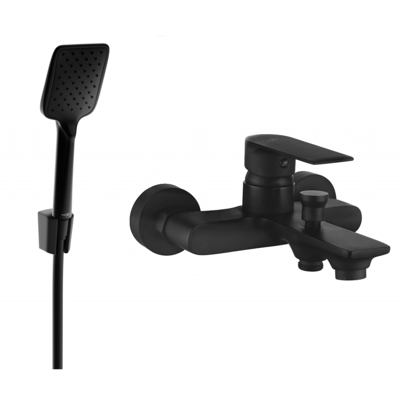 Mexen Royo R62 смесител за вана с душ комплект, черен - 7223R62-70