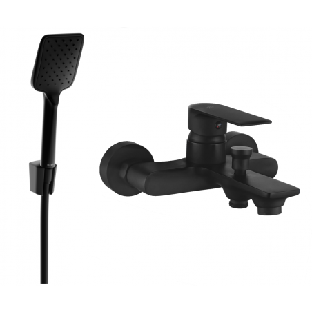 Mexen Royo R62 смесител за вана с душ комплект, черен - 7223R62-70