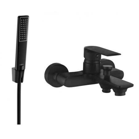 Mexen Royo R72 батерия за вана със сет за душ, черна - 7223R72-70