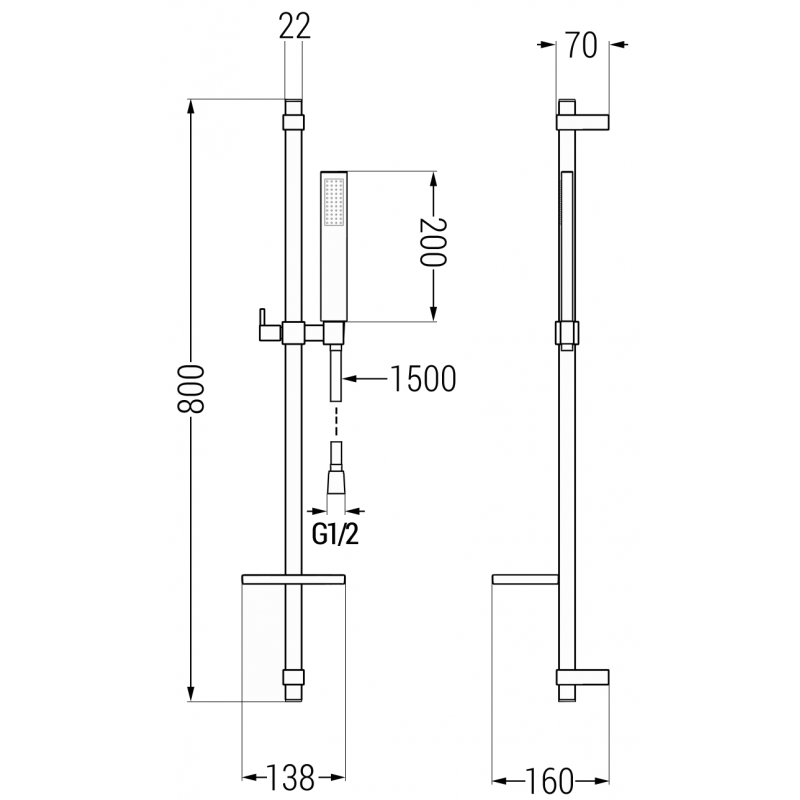 Mexen Estrella DQ02 комплект за вана, златист - 72313DQ02-50