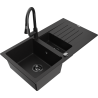 Mexen Matias гранитна мивка с 1,5 отделения с отцедник и кухненски смесител