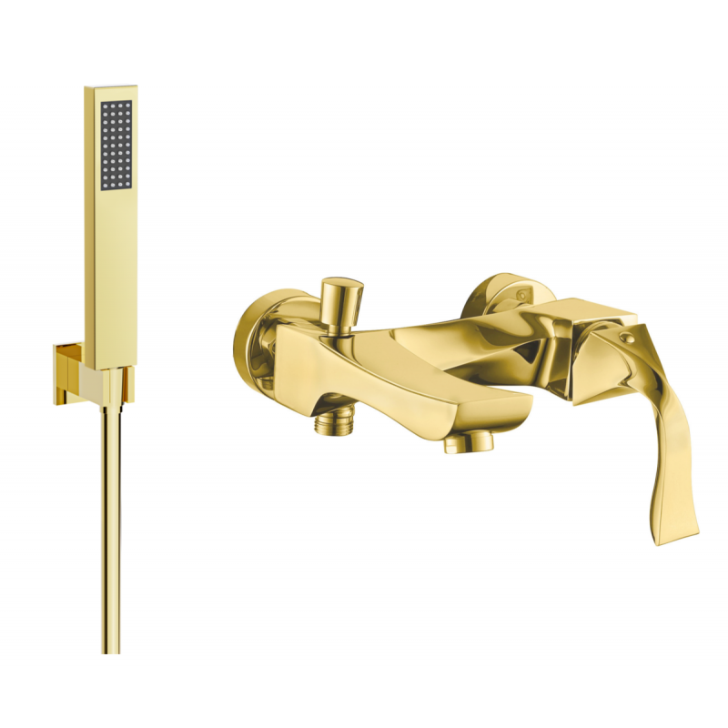 Mexen Estrella R02 вана с душ комплект, златист - 7233R02-50