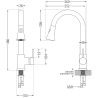 Mexen Vito 1-камерна гранитна мивка с кухненски смесител Elia, сив - 6503-71-670101-00
