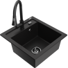 Mexen Vito гранитна мивка 1-камерна с кухненски смесител Elia, черен