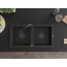 Mexen Mario гранитна мивка с две камери с кухненски смесител Elia,