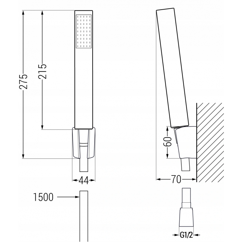 Mexen Mino R77 батерия за вана с душ комплект, черна - 7243R77-70