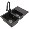 Mexen Gaspar гранитна мивка 1,5-камерна с отцедник и кухненски смесител Elia,