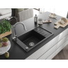 Mexen Elias гранитна мивка с 1 отделение с отцедник и кухненски смесител Elia,