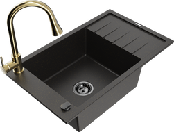 Mexen Elias гранитна мивка с 1 отделение с отцеждащо устройство и кухненски