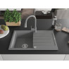 Mexen Bruno гранитна мивка с една камера с отцедник и кухненски смесител