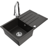 Mexen Bruno гранитна мивка с 1 камера с отцедник и кухненски смесител Elia,