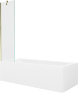 Mexen Vega правоъгълна вана 150 x 70 cm с облицовка и еднокрилен параван 50 cm, прозрачен, златен - 550115070X9505000050