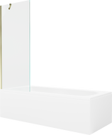 Mexen Vega правоъгълна вана 150 x 70 cm с обшивка и еднокрилен параван 70 cm, прозрачен, златист - 550115070X9507000050