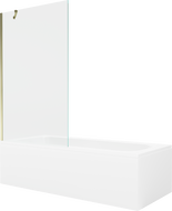 Mexen Vega правоъгълна вана 170 x 70 cm с облицовка и 1-крилен параван 100 cm, прозрачен, златен - 550117070X9510000050