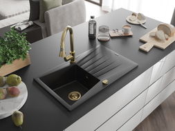 Mexen Cesar гранитна кухненска мивка с 1 камера с плота и кухненски