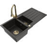 Mexen Andres гранитна мивка с 1,5 камери с отцедник и кухненски смесител Elia,