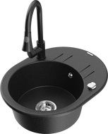 Mexen Kevin гранитна мивка с една камера с отцедник и кухненски смесител