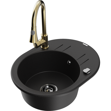 Mexen Kevin гранитна кухненска мивка с 1 отделение, плот и кухненски