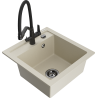 Mexen Vito гранитна мивка с 1 отделение с кухненски смесител Duo, бежов