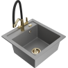 Mexen Vito гранитна кухненска мивка с една камера с кухненски смесител Duo,