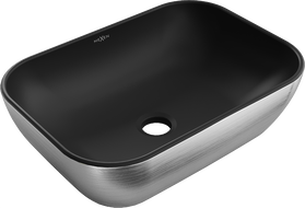 Mexen Rita мивка за плот 45 x 32 см, черен мат/сребърен линеен дизайн - 21084573