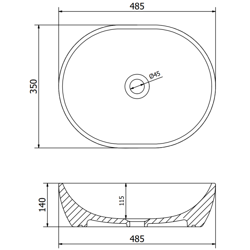 Mexen Viki мивка върху плот 48 x 35 см, черна мат/сребърен шарка на люспи - 21054872