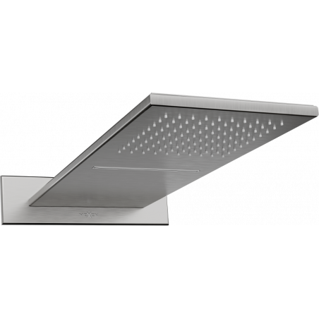 Mexen Waterfall дъждовен душ slim 50 x 22 cm, четка в цвят gun gray - 79190-66