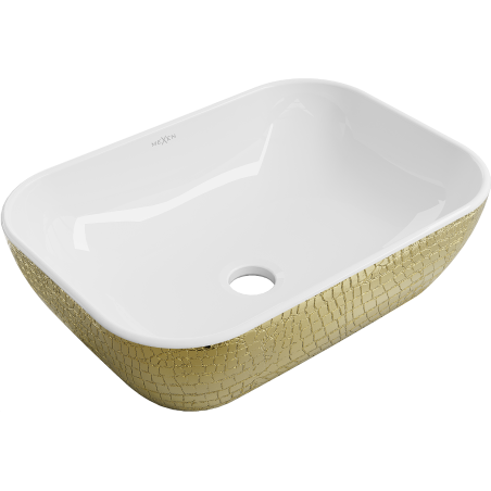 Mexen Rita мивка над плот 45 x 32 см, бяла/златна шарка люспи - 21084554