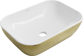 Mexen Rita мивка над плот 45 x 32 см, бяла/златна шарка люспи - 21084554