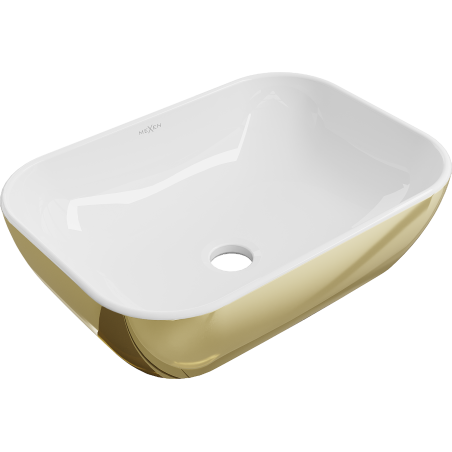 Mexen Rita Плотно мивка 45 x 32 см, бяла/златна - 21084506