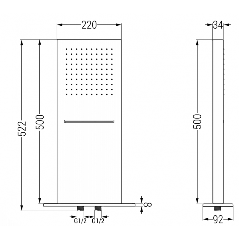 Mexen Waterfall душ глава 50 x 22 см, хром - 79195-00