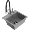 Mexen Milo гранитна мивка с 1 отделение с кухненски смесител Duo, сив