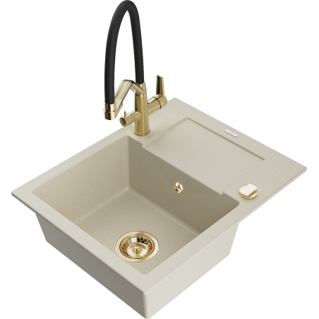 Mexen Enzo гранитна мивка с 1 камера с източник и кухненски смесител Duo,