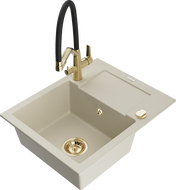 Mexen Enzo гранитна мивка с 1 камера с източник и кухненски смесител Duo,