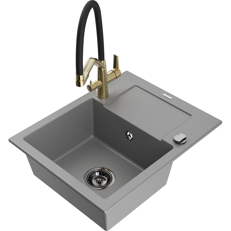 Mexen Enzo гранитна кухненска мивка с 1 басейн с оцеждач и кухненски