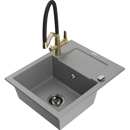 Mexen Enzo гранитна кухненска мивка с 1 басейн с оцеждач и кухненски