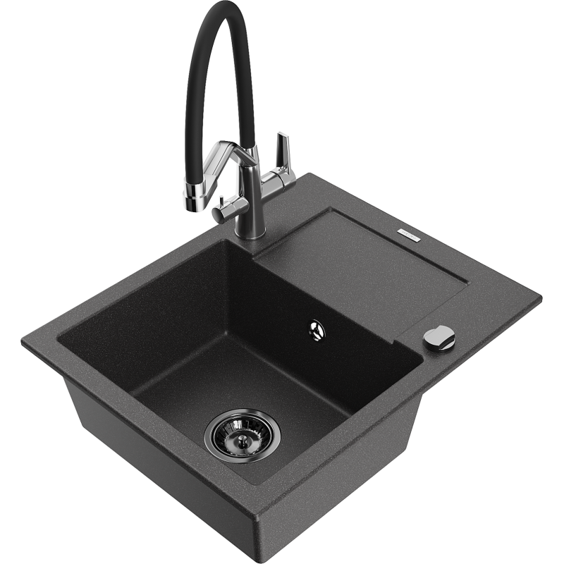 Mexen Enzo гранитна кухненска мивка с 1 корито, с отцеждач, и кухненски