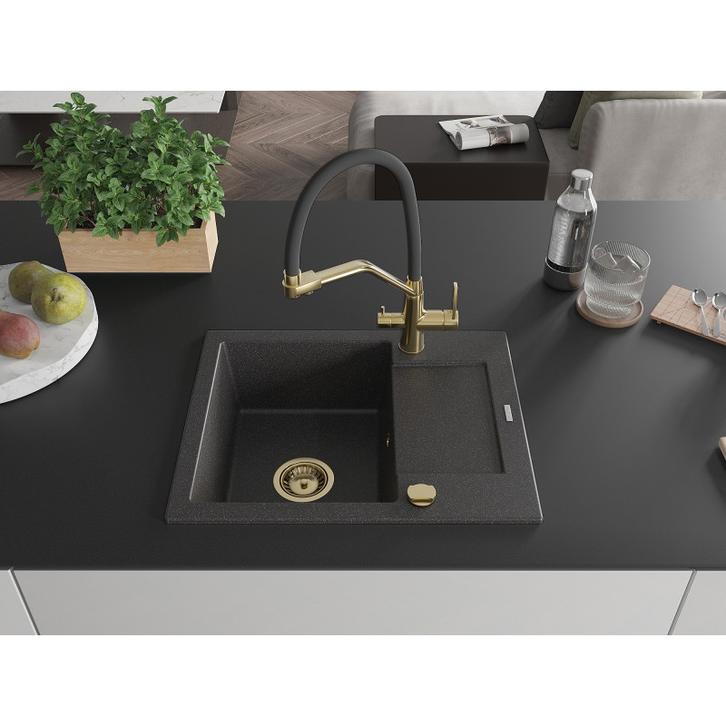 Mexen Enzo гранитна кухненска мивка с 1 отделение, с отцедник и кухненски