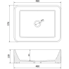 Mexen Catia мивка за поставяне на маса 48 x 37 см, бяла - 21314800